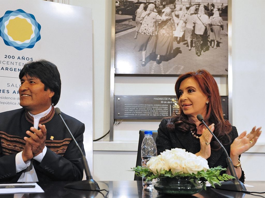 Cristina y Evo Morales