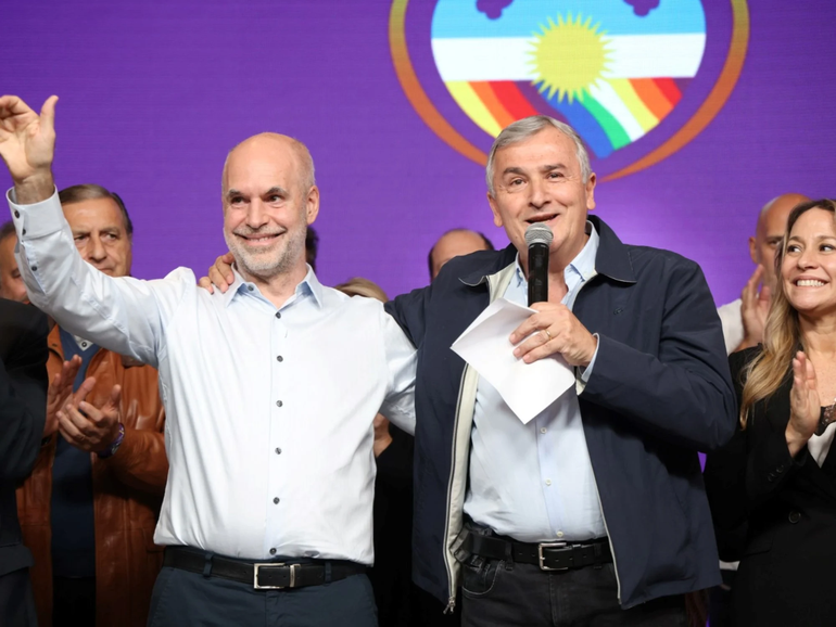 Horacio Rodríguez Larreta y Gerardo Morales en Jujuy tras las elecciones provinciales.