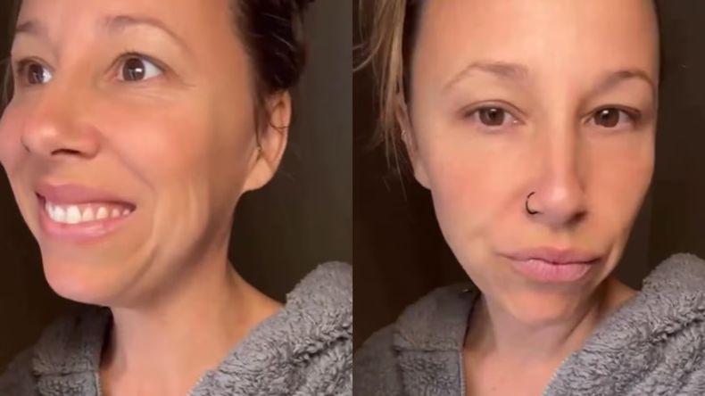 La reacción de una mujer al descubrir a su marido engañándola en una app de citas.