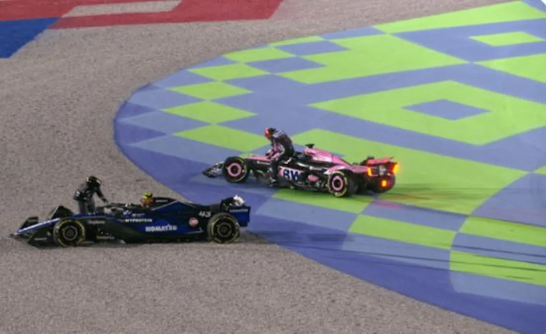 choco franco colapinto y quedo afuera del gp de qatar en la primer curva