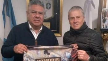 El presidente de Gimnasia de Jujuy visitó a Claudio Tapia en AFA. El presidente de Gimnasia de Jujuy visitó a Claudio Tapia en AFA.