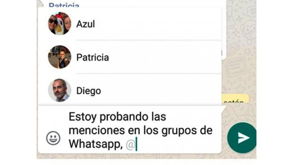 Menciones en whatsapp
