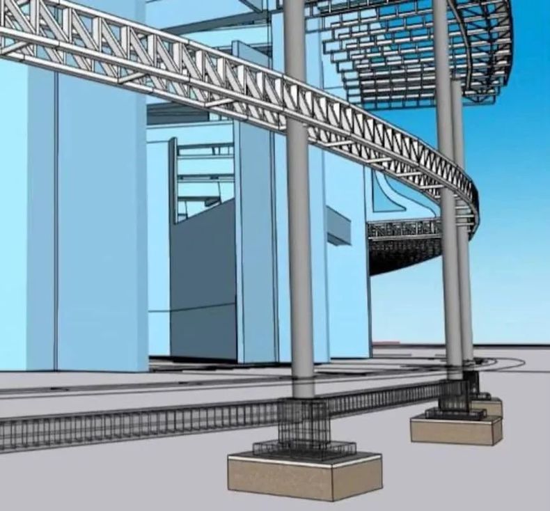 Las columnas que se instalarán por fuera de La Bombonera y sostendrán una gran pantalla led.