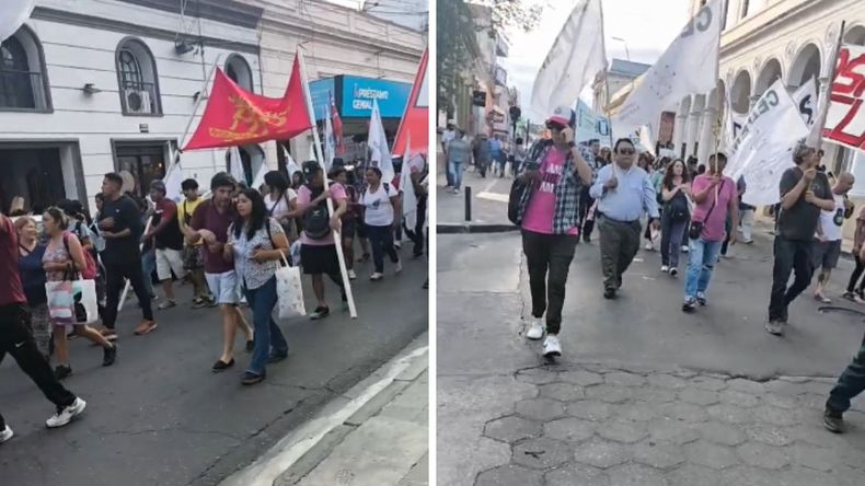 Marcha en Jujuy por la reforma laboral. Marcha en Jujuy por la reforma laboral.