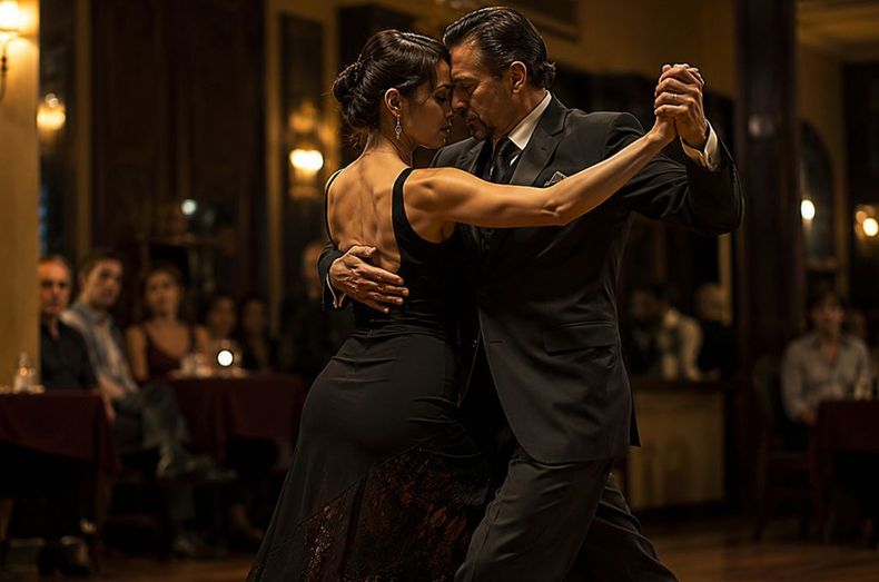 Pareja bailando tango 