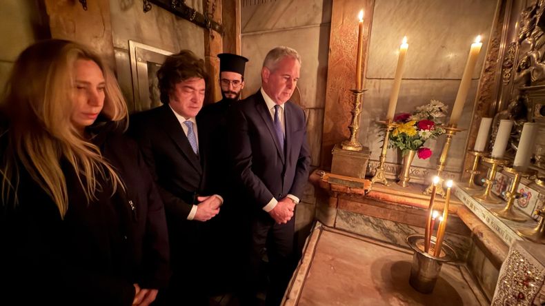 Javier Milei en el Santo Sepulcro.