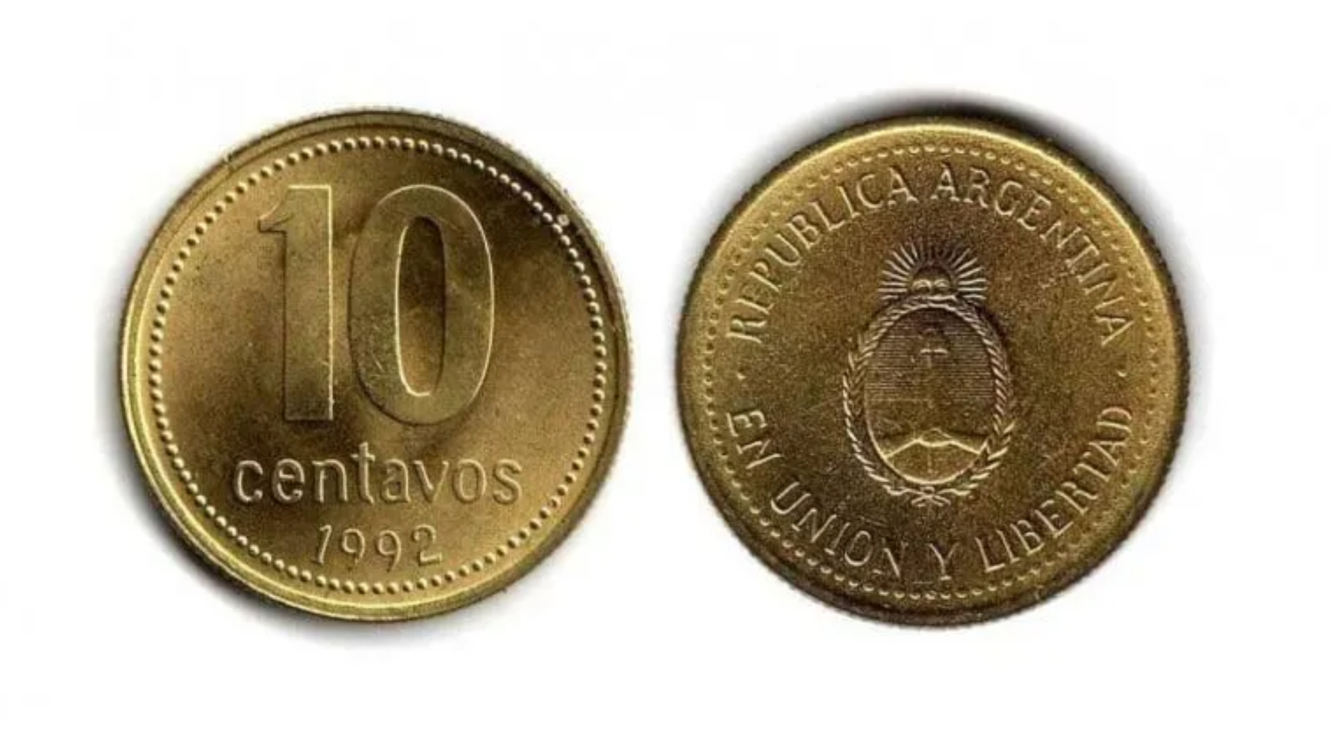 Moneda de 10 centavos.
