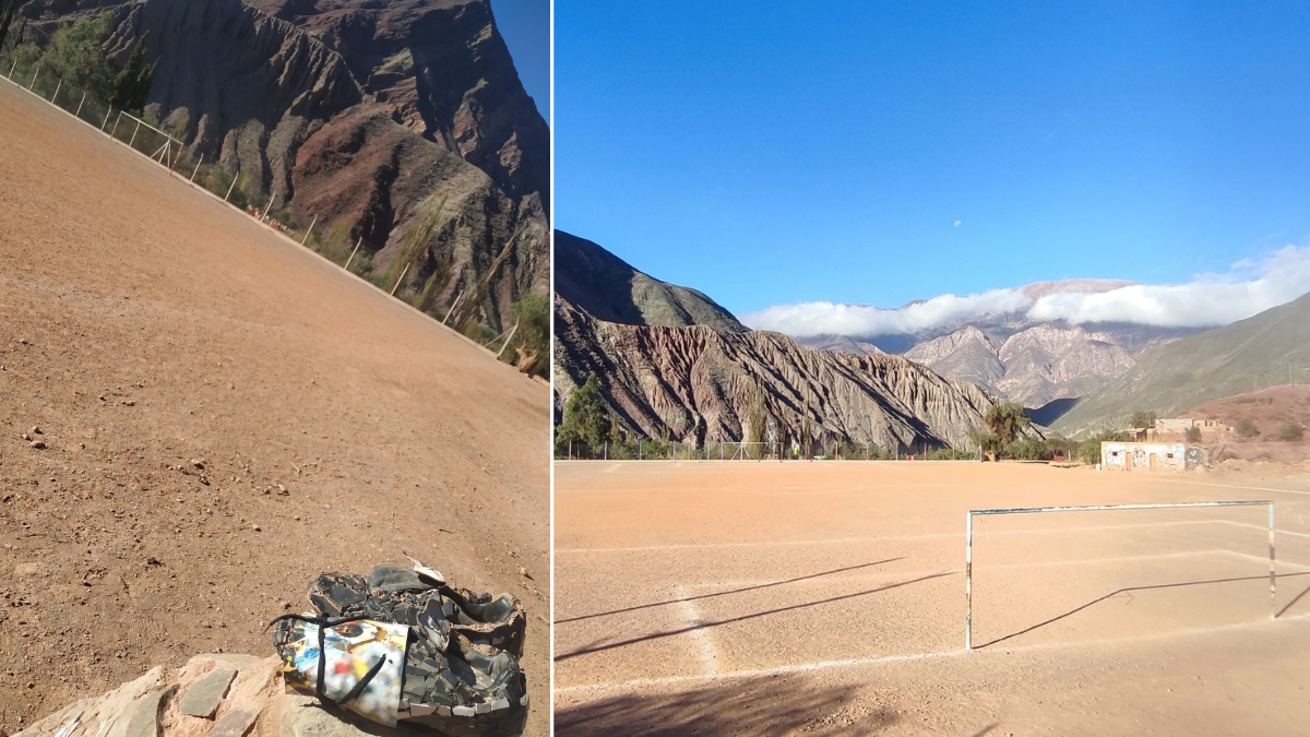 Purmamarca: La representaci?�n de los botines de Maradona