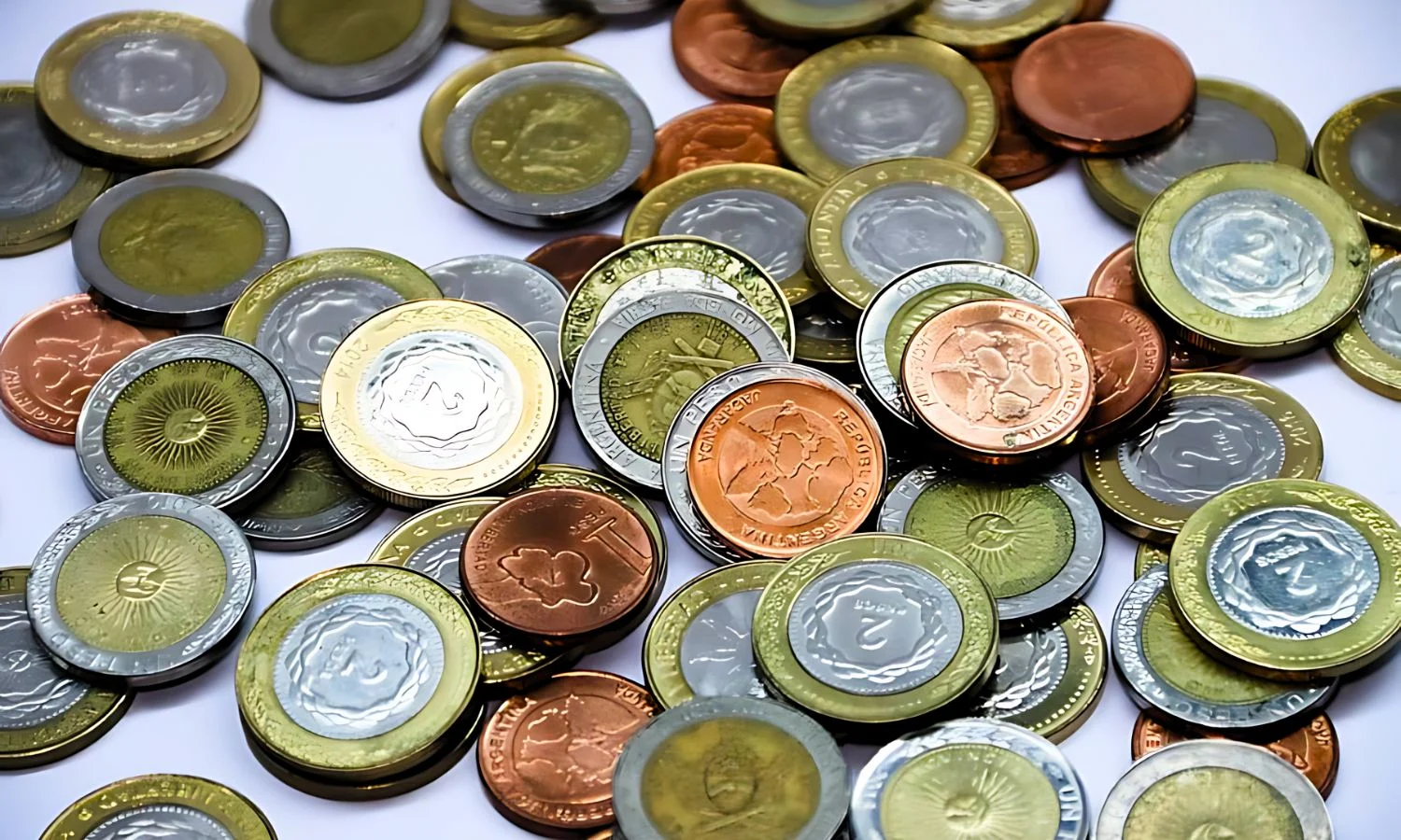 Monedas en Argentina.