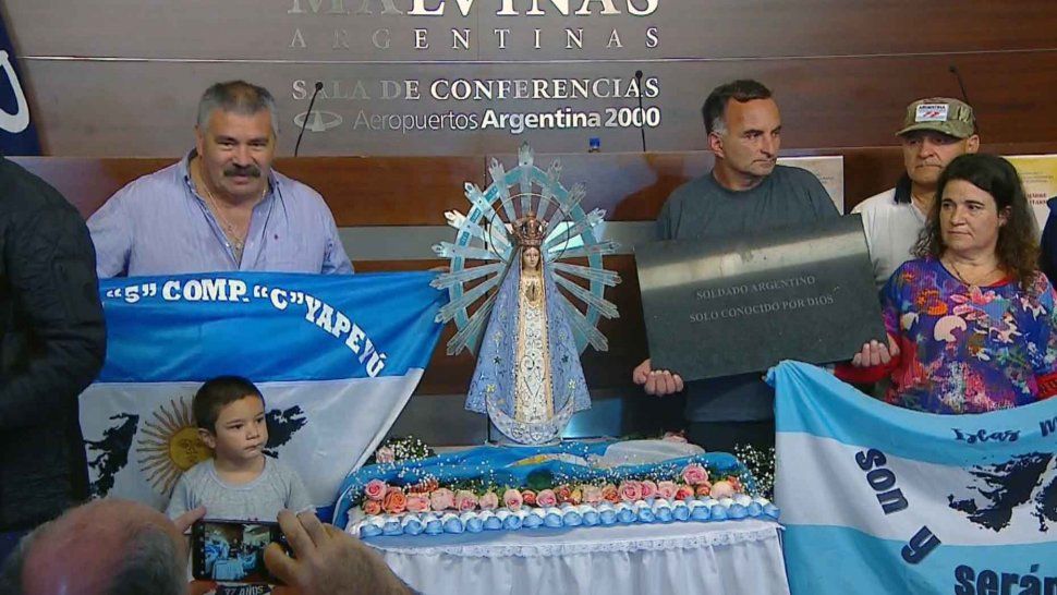 La Virgen de Luján que estuvo en Malvinas volvió al país después de 37 años
