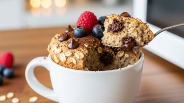 Bizcocho de avena y chocolate en taza: una receta lista en minutos y sin necesidad de horno. Bizcocho de avena y chocolate en taza: una receta lista en minutos y sin necesidad de horno.