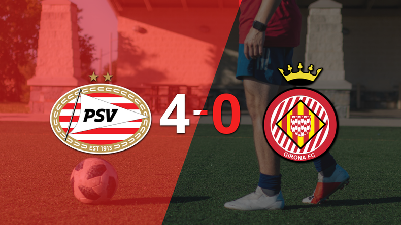 PSV golea 4-0 a Girona