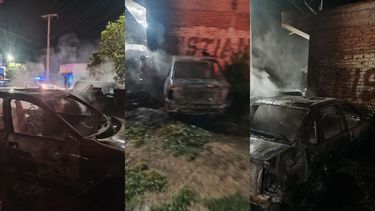 Incendio en Monterrico: un auto y un tractor se prendieron fuego y quedaron destruídos