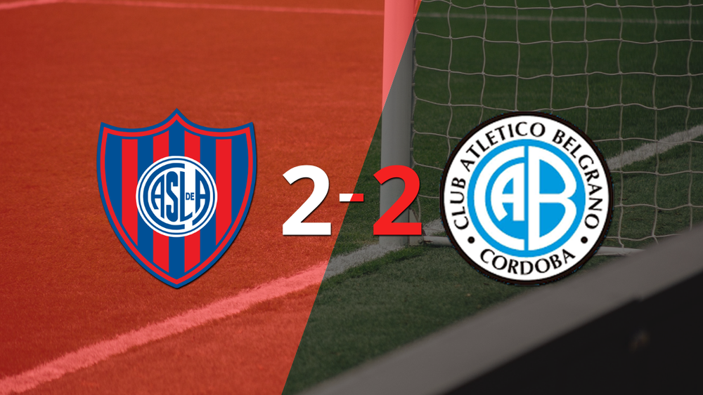 Con doblete de Adam Bareiro, San Lorenzo empató con Belgrano 2-2