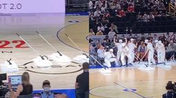 Furor en Japón por los trapeadores automáticos en partido de la NBA.&nbsp;