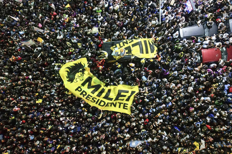 Balotaje: festejos en Buenos Aires.