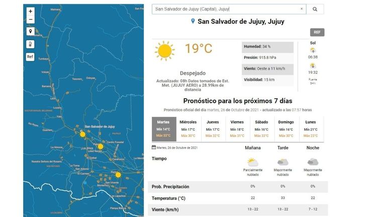 Clima en Jujuy: el tiempo seguirá con altas temperaturas