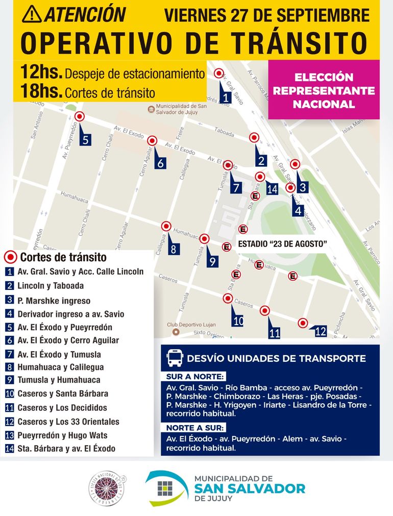 FNE 2024: así será el operativo de tránsito para la Elección Nacional