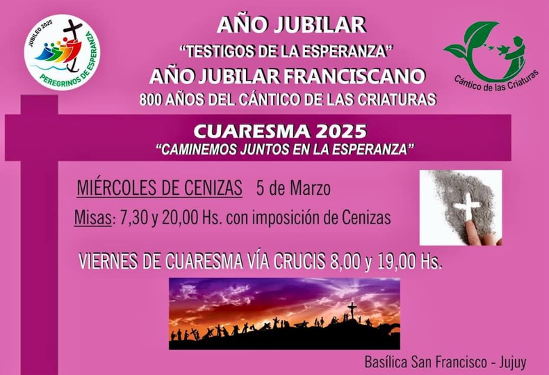 Horarios de misas en Jujuy por el Miércoles de Cenizas &nbsp;