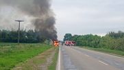 Un colectivo que iba con 45 pasajeros se incendió en Libertador: no hubo personas heridas