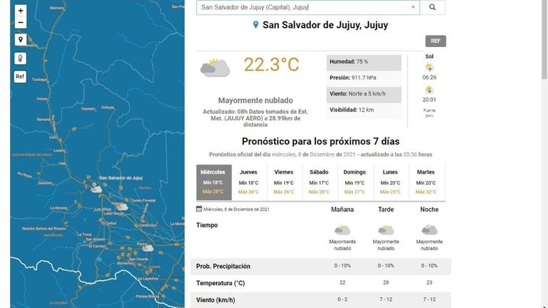 Clima en Jujuy: el pronóstico del tiempo para el 8 de diciembre