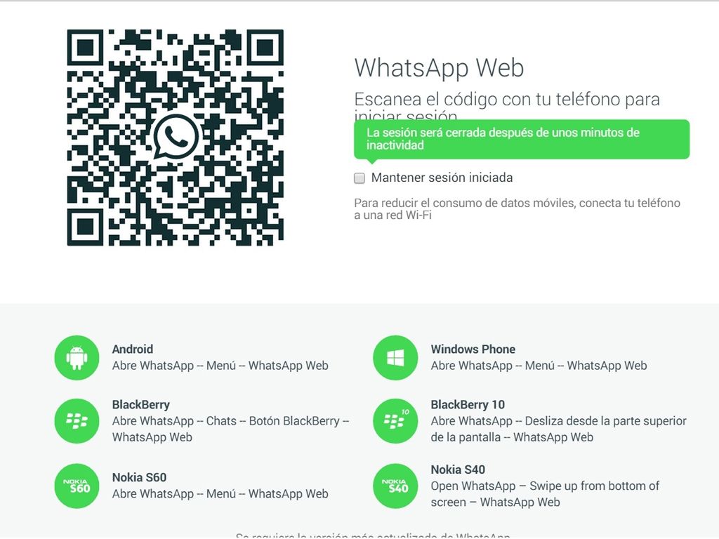 WhatsApp Web para iPhone