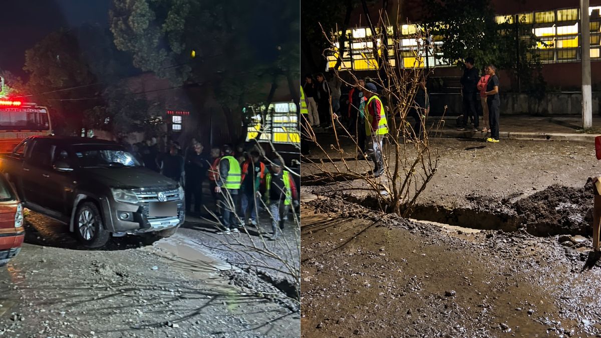 Temporal en Monterrico: una camioneta quedó atrapada en un pozo
