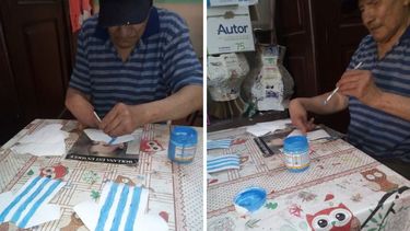 Abuelitos decoran el hogar San Antonio para el partido