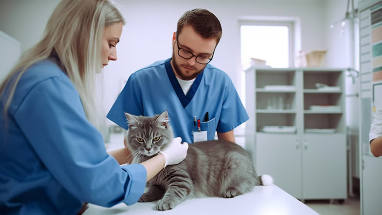 Cuando se detectan síntomas por intoxicación, se debe llevar al gato a la consulta veterinaria (Imagen Ilustrativa Infobae)