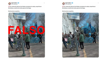 No, esta foto que supuestamente muestra  cómo regalan bicicletas a cambio del voto en Lomas de Zamora no es actual: circula desde 2023