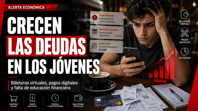 Cuatro de cada diez menores de 35 años registran deudas impagas. El celular facilitó el acceso al crédito, pero también aumentó el riesgo.