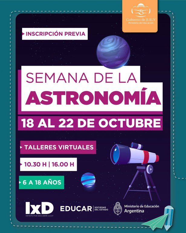 Taller virtual para niños y adolescentes sobre Astronomía
