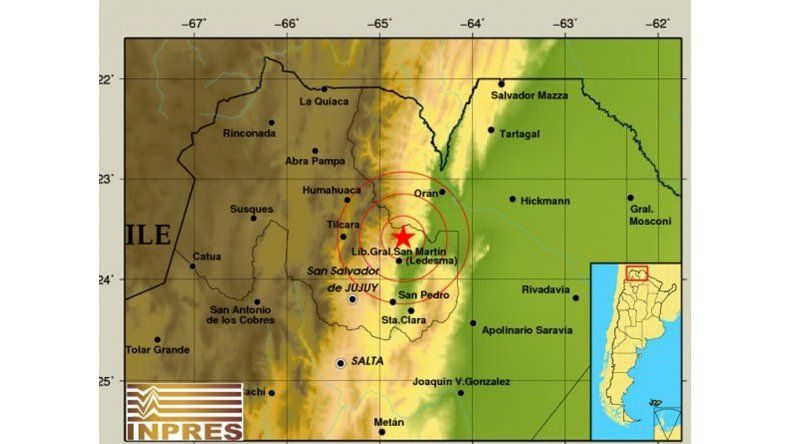 gráfico del sismo