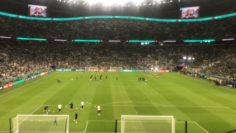 Calentamiento previo a Argentina vs. México