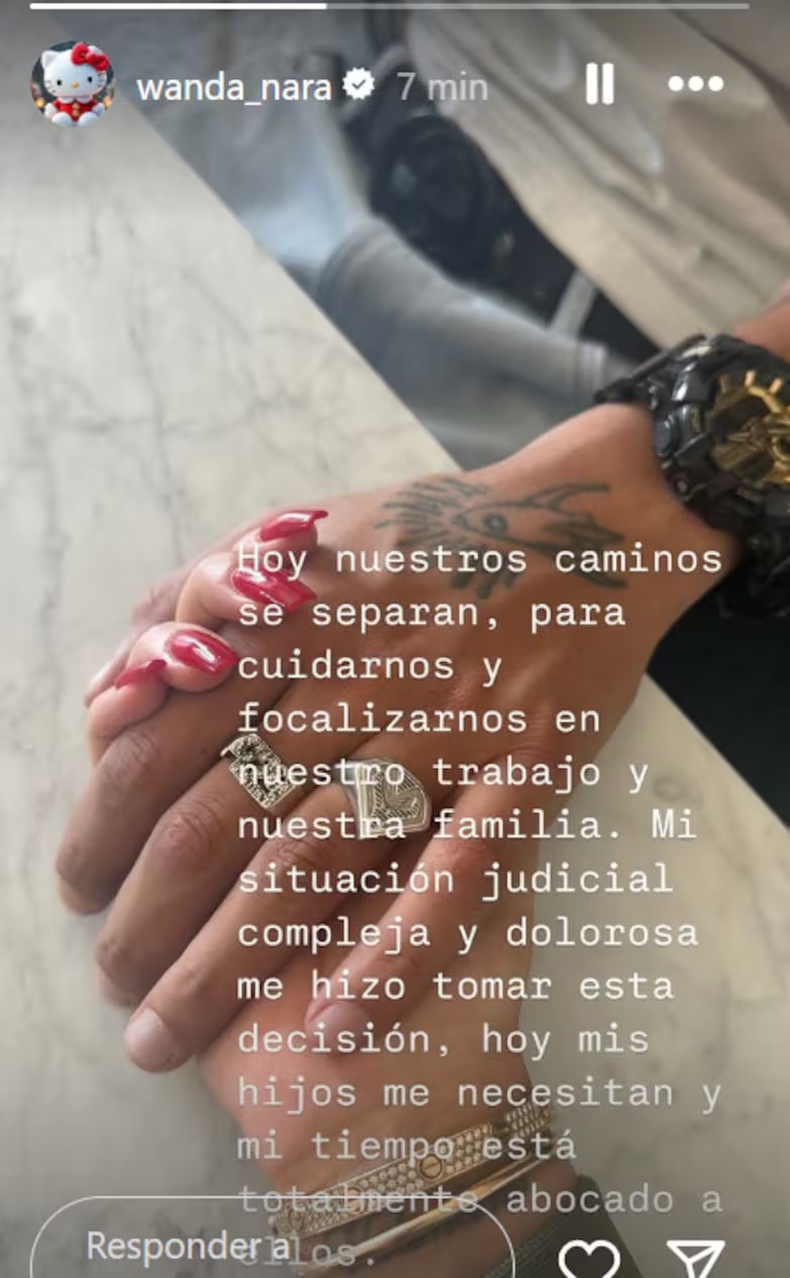 Wanda Nara confirmó su separación de L-Gante