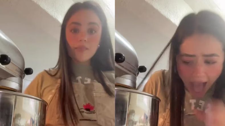 Sufre un accidente con una batidora mientras grababa para TikTok y casi se queda sin pelo. &nbsp;