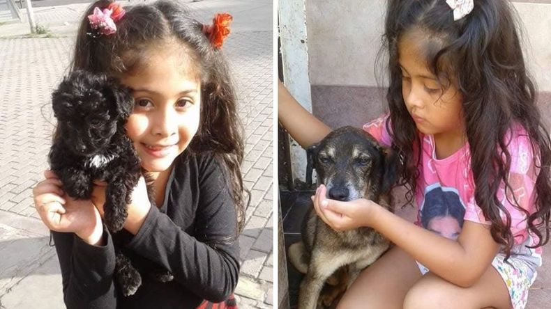 Brenda comenzó desde niña a rescatar perros maltratados junto a su madre en la asociación Amigos del Animal.