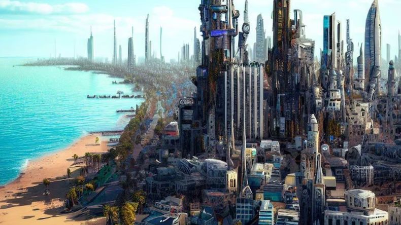 Así se vería Montevideo en el año 2050, según la inteligencia artificial