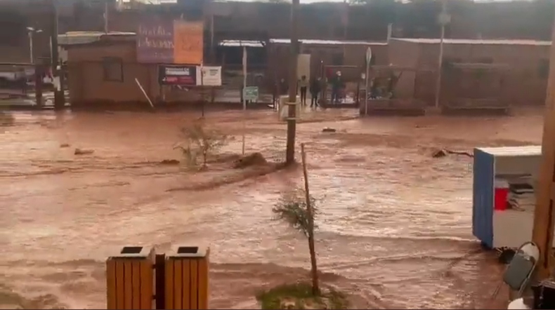 Intensas lluvias causan estragos en San Pedro de Atacama- Chile