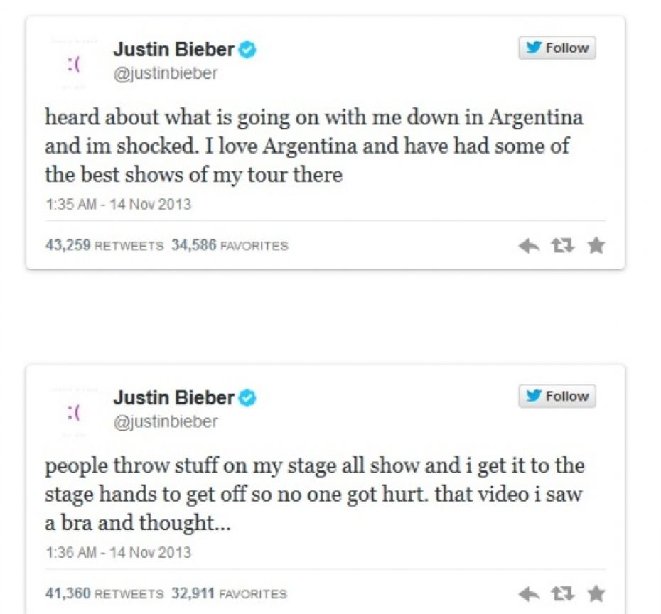 Tweets de Justin Bieber