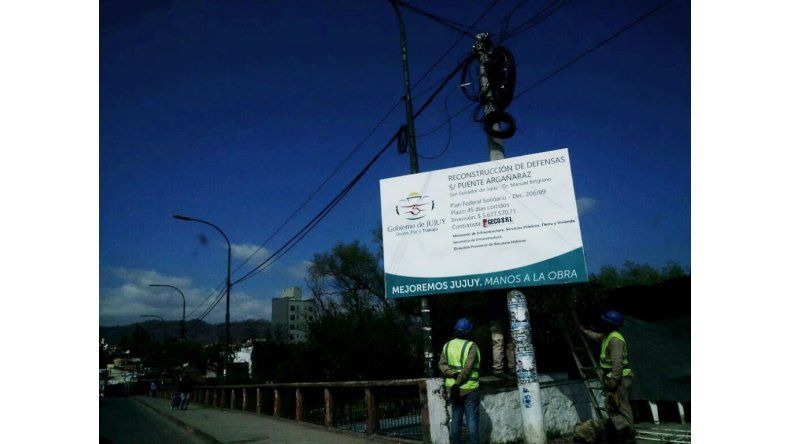 Puente Argañaráz, inicio de obra