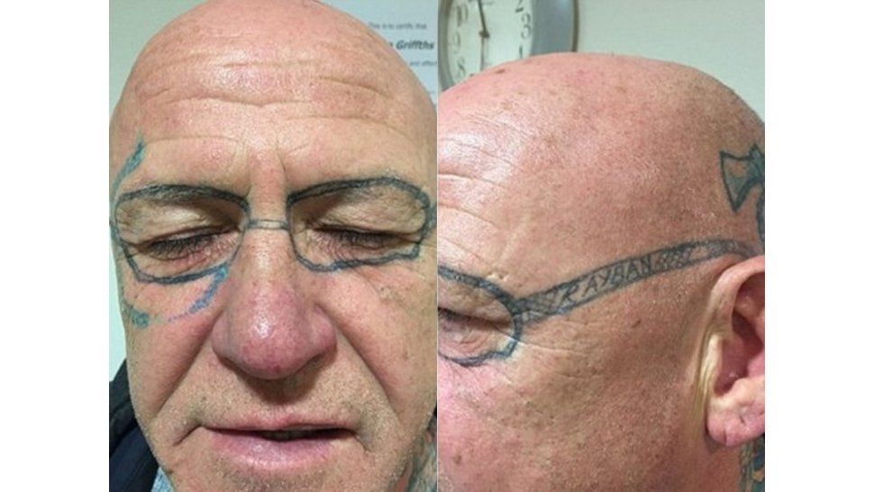 Salió, tomó de más y le tatuaron la cara