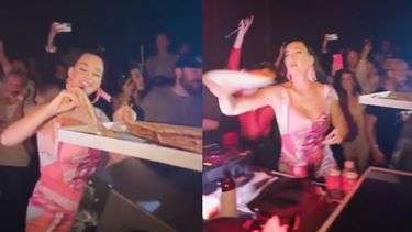 Katy Perry le tiró pizzas a su público y se volvió viral.&nbsp;
