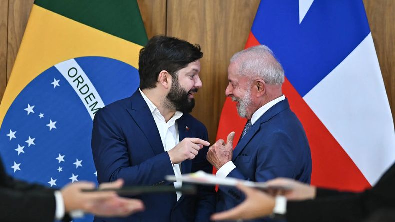 El presidente de Brasil, Luiz Inacio Lula da Silva, recibió este martes a su homólogo chileno, Gabriel Boric El presidente de Brasil, Luiz Inacio Lula da Silva, recibió este martes a su homólogo chileno, Gabriel Boric