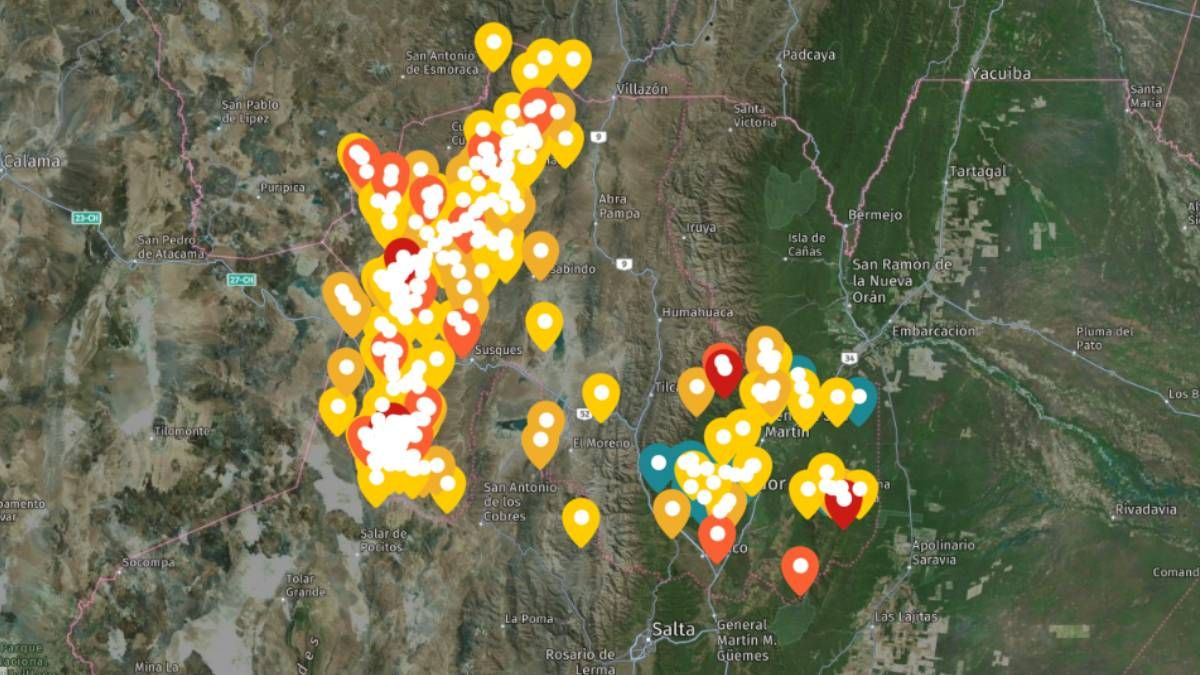 Sismos en Jujuy - Captura&nbsp;MapHub.net
