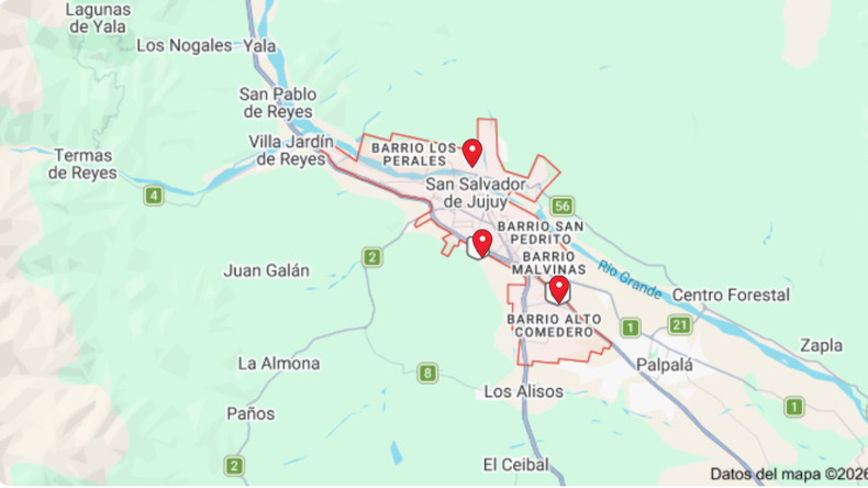 mapa San Salvador de Jujuy