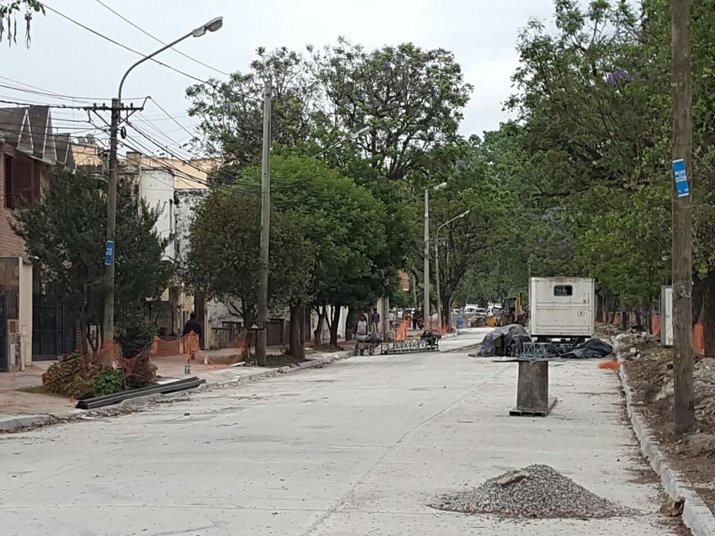 Tramo en obra en la Irigoyen