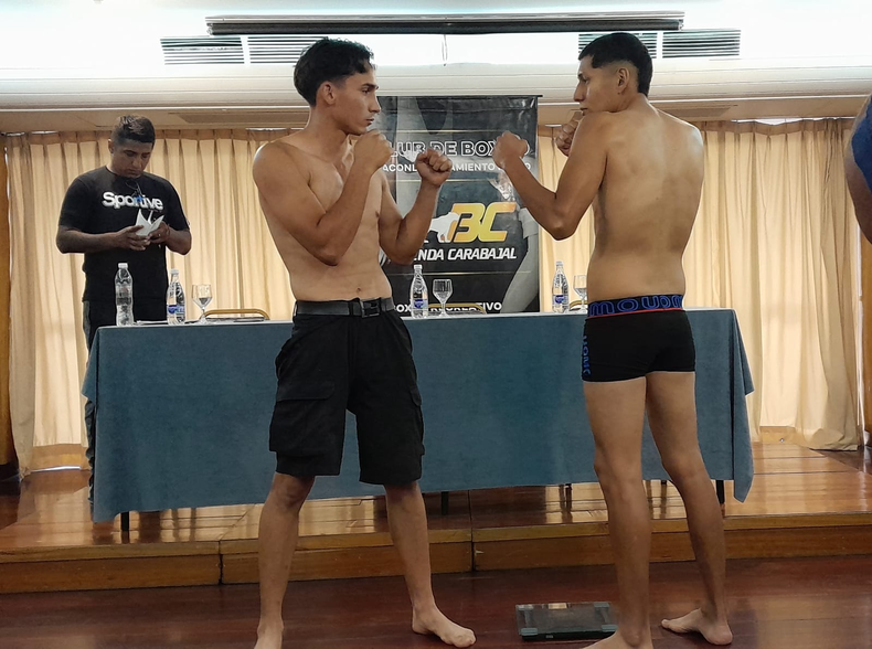 Pesaje previo a la jornada de boxeo de este viernes.