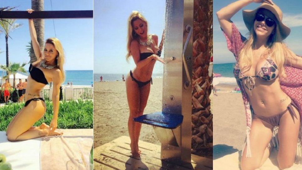 La sexy producción de Evangelina Anderson en las playas de Marbella