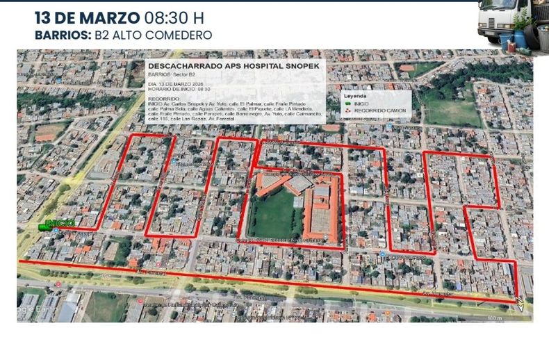 Operativo de descacharrado en el barrio B2 de Alto Comedero.